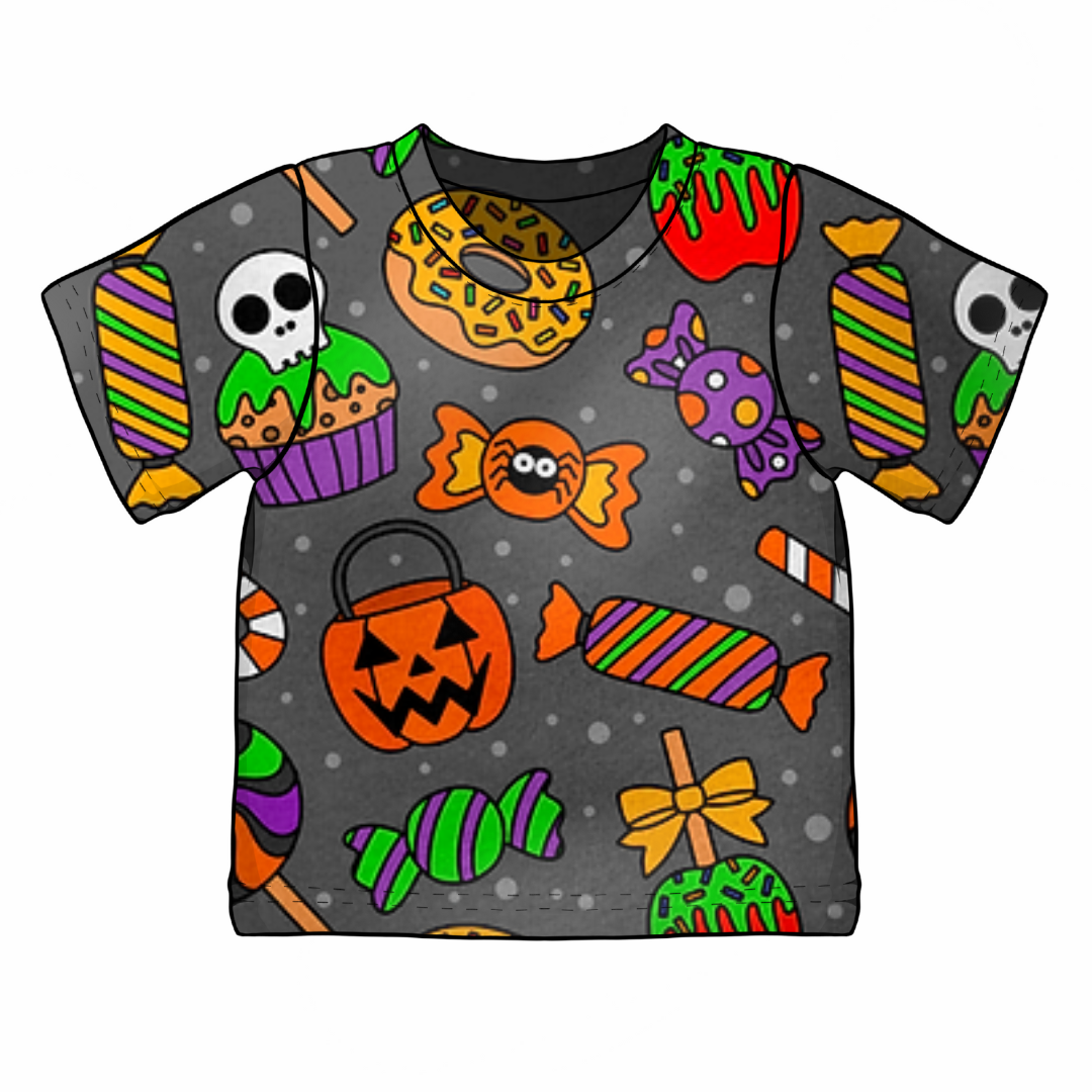 Spooky Sweets – Handmade Halloween Kids Clothing | Custom Order | Cotton jersey perfect for kids leggings, rompers, T-shirts and dresses