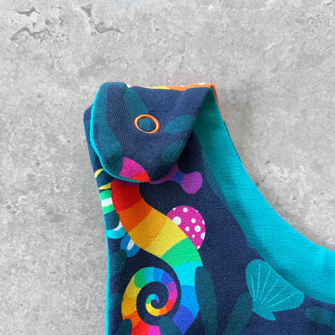 Rainbow Sea Horse Stud Romper