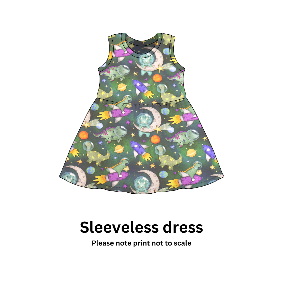Space Dinosaurs - Jersey perfect for kids clothing - dresses, rompers, leggings, T-shirts, Flares