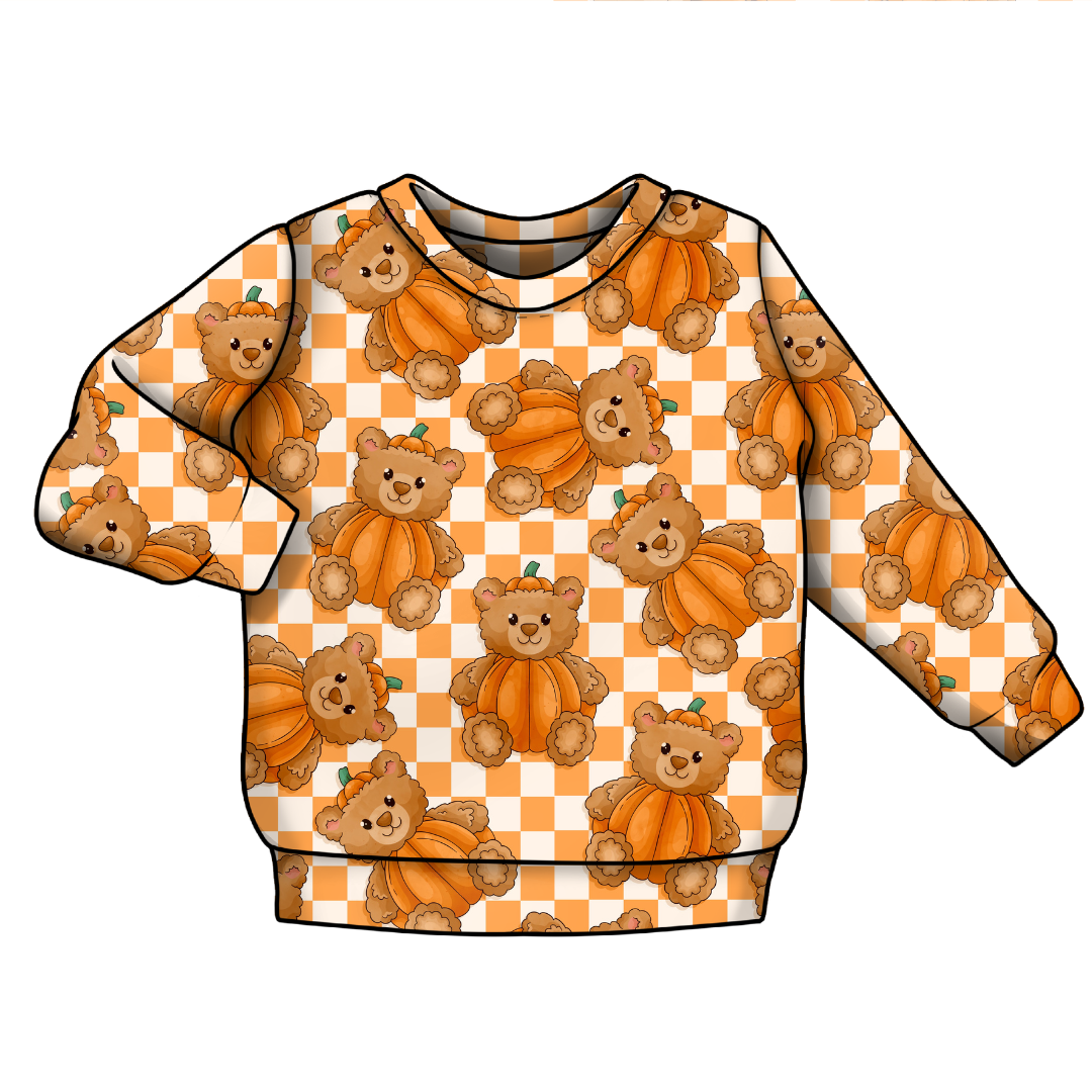 Pumpkin Patch Bear | Handmade Kids Clothing | Made To Order in Staffordshire |