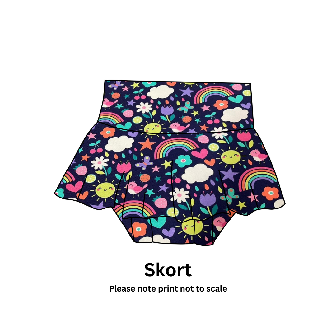 Meadow Skies - Jersey perfect for kids clothing - children's dresses, rompers, leggings, T-shirts, Flares