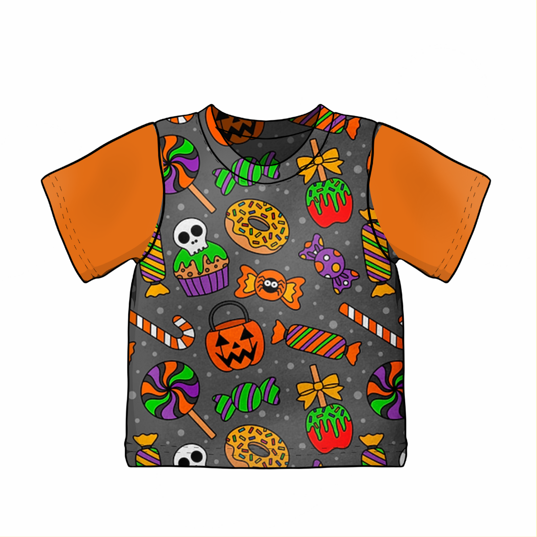 Spooky Sweets – Handmade Halloween Kids Clothing | Custom Order | Cotton jersey perfect for kids leggings, rompers, T-shirts and dresses
