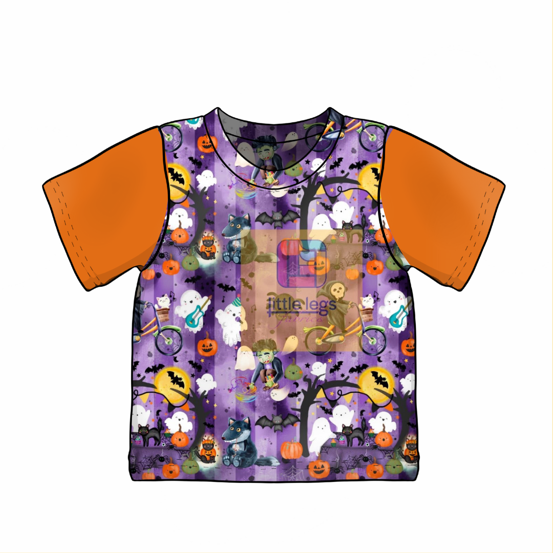 Monster Mash – Handmade Halloween Kids Clothing | Custom Order | Cotton jersey perfect for kids leggings, rompers, T-shirts and dresses