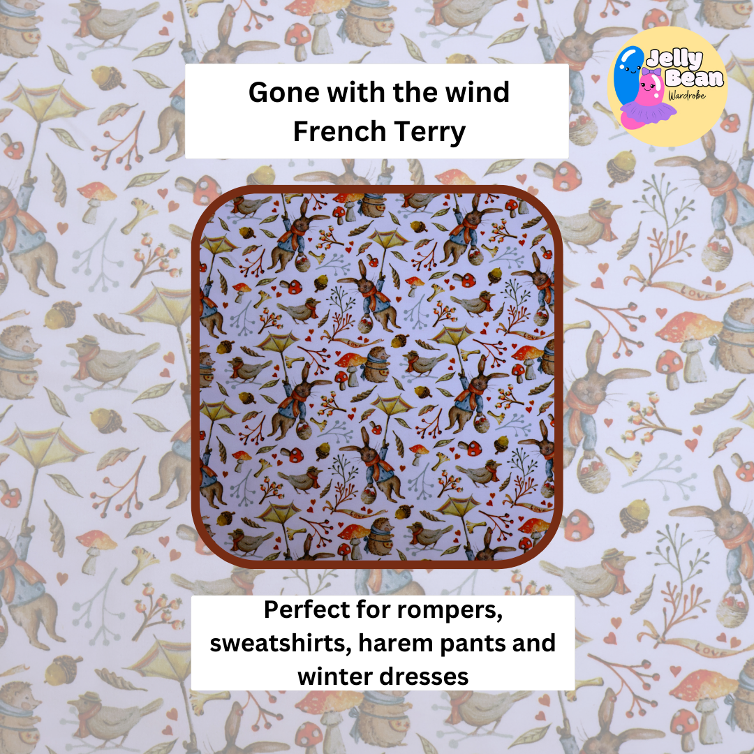 Gone with the wind - French Terry perfect for kids clothing – Rompers, Sweatshirts, Harem pants, Dresses