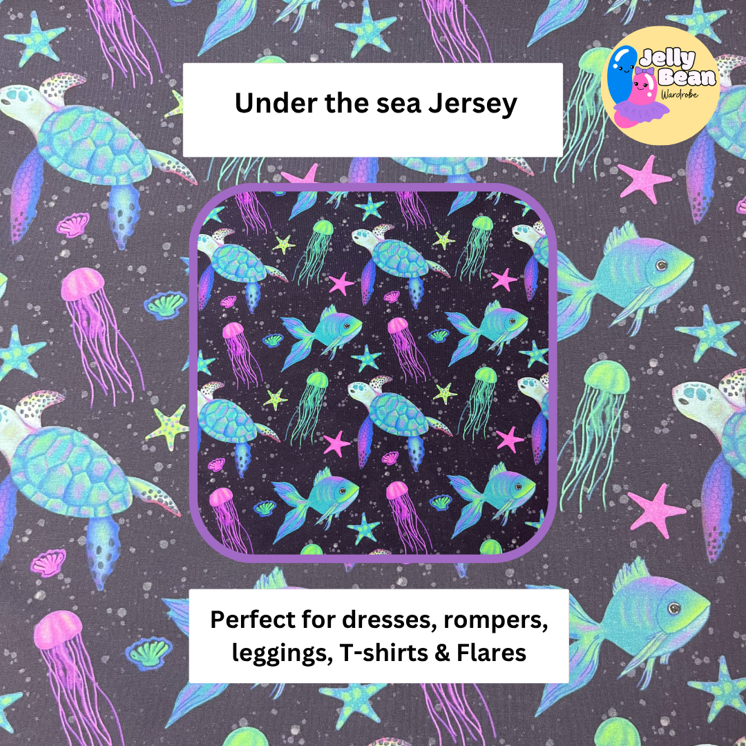 New!!! Under the Sea - Jersey perfect for kids clothing - children's dresses, rompers, leggings, T-shirts, Flares