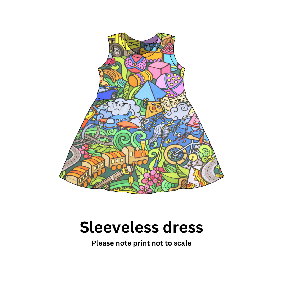 Toy Town - Jersey perfect for kids clothing - dresses, rompers, leggings, T-shirts, Flares