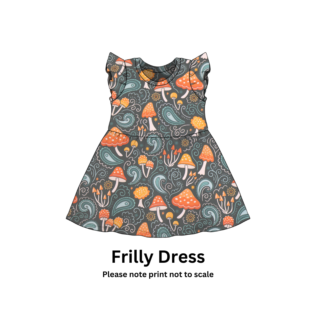 Paisley Toadstools - Jersey perfect for kids clothing - dresses, rompers, leggings, T-shirts, Flares