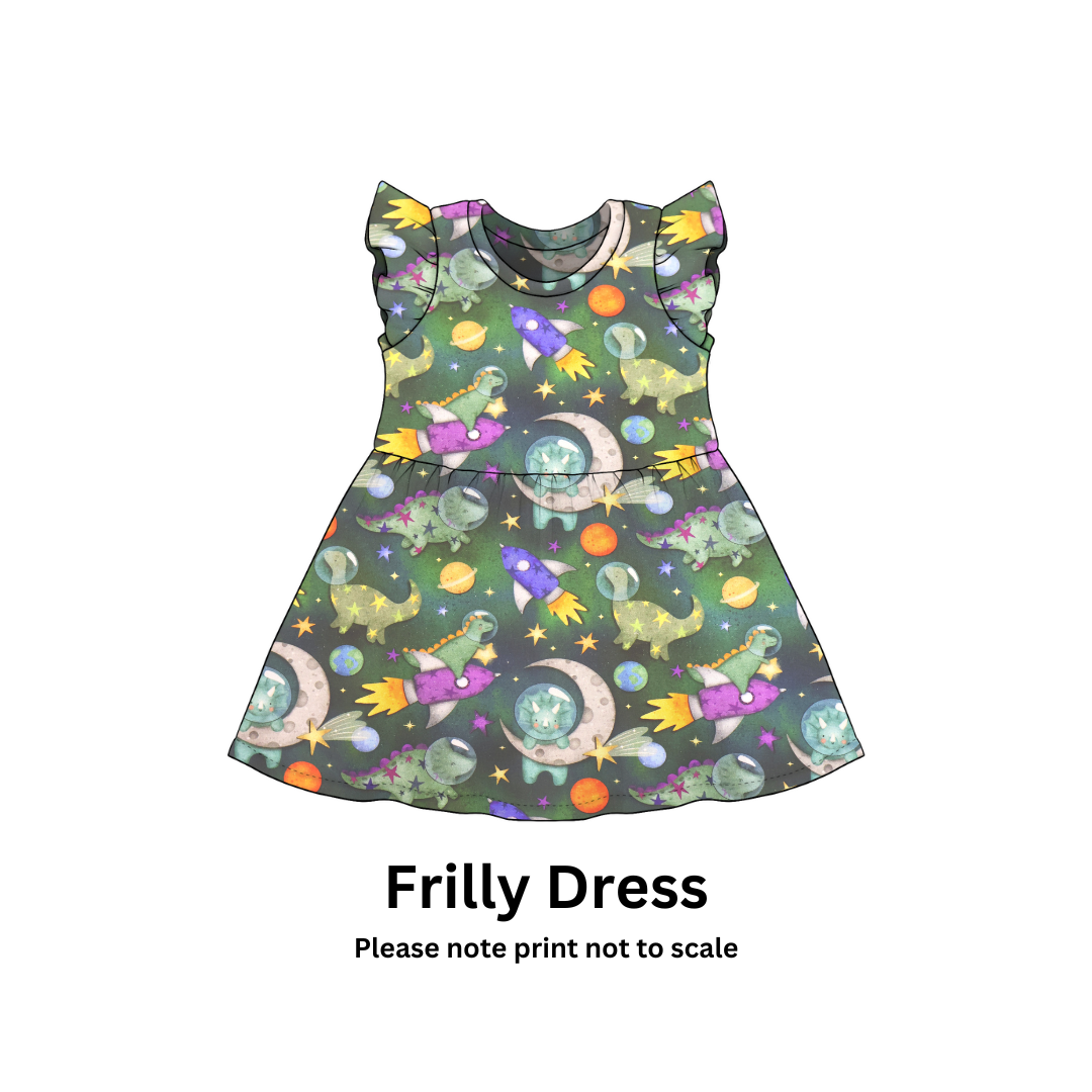 Space Dinosaurs - Jersey perfect for kids clothing - dresses, rompers, leggings, T-shirts, Flares