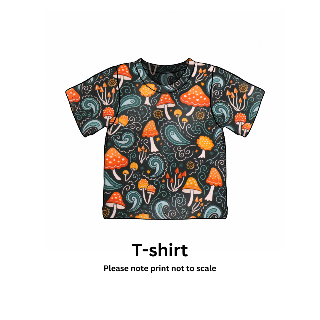 Paisley Toadstools - Jersey perfect for kids clothing - dresses, rompers, leggings, T-shirts, Flares
