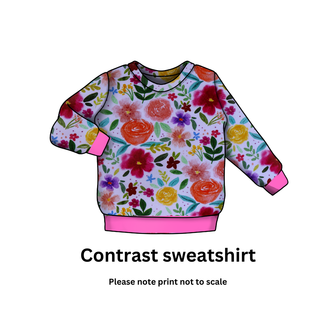 Floral bloom - French terry perfect for kids clothing – Rompers, Sweatshirts, Harem pants, Dresses