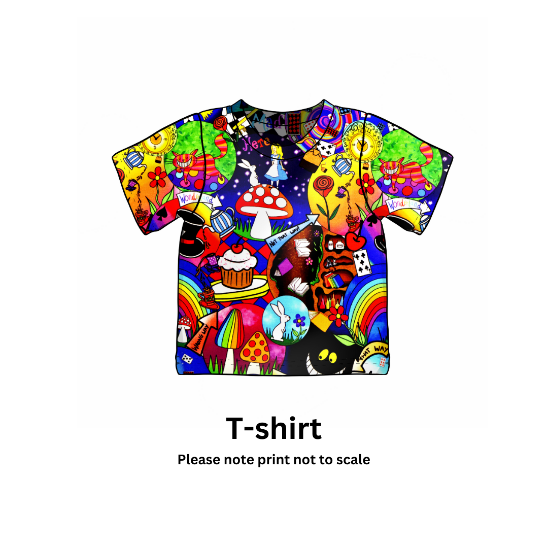 Wonderland - Jersey perfect for kids clothing - dresses, rompers, leggings, T-shirts, Flares