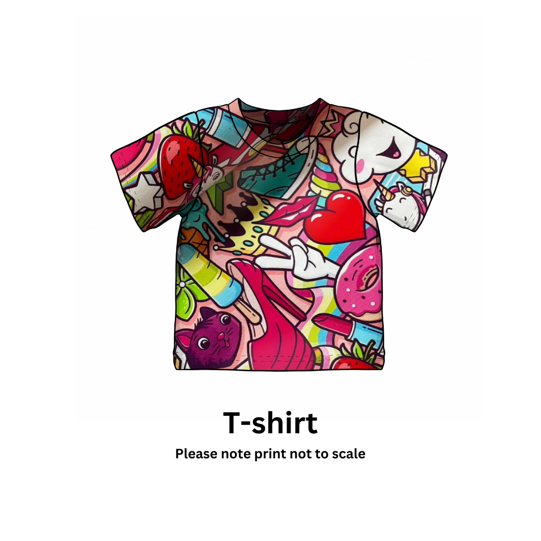 Candy Pop Dream - Jersey perfect for kids clothing - children's dresses, rompers, leggings, T-shirts, Flares