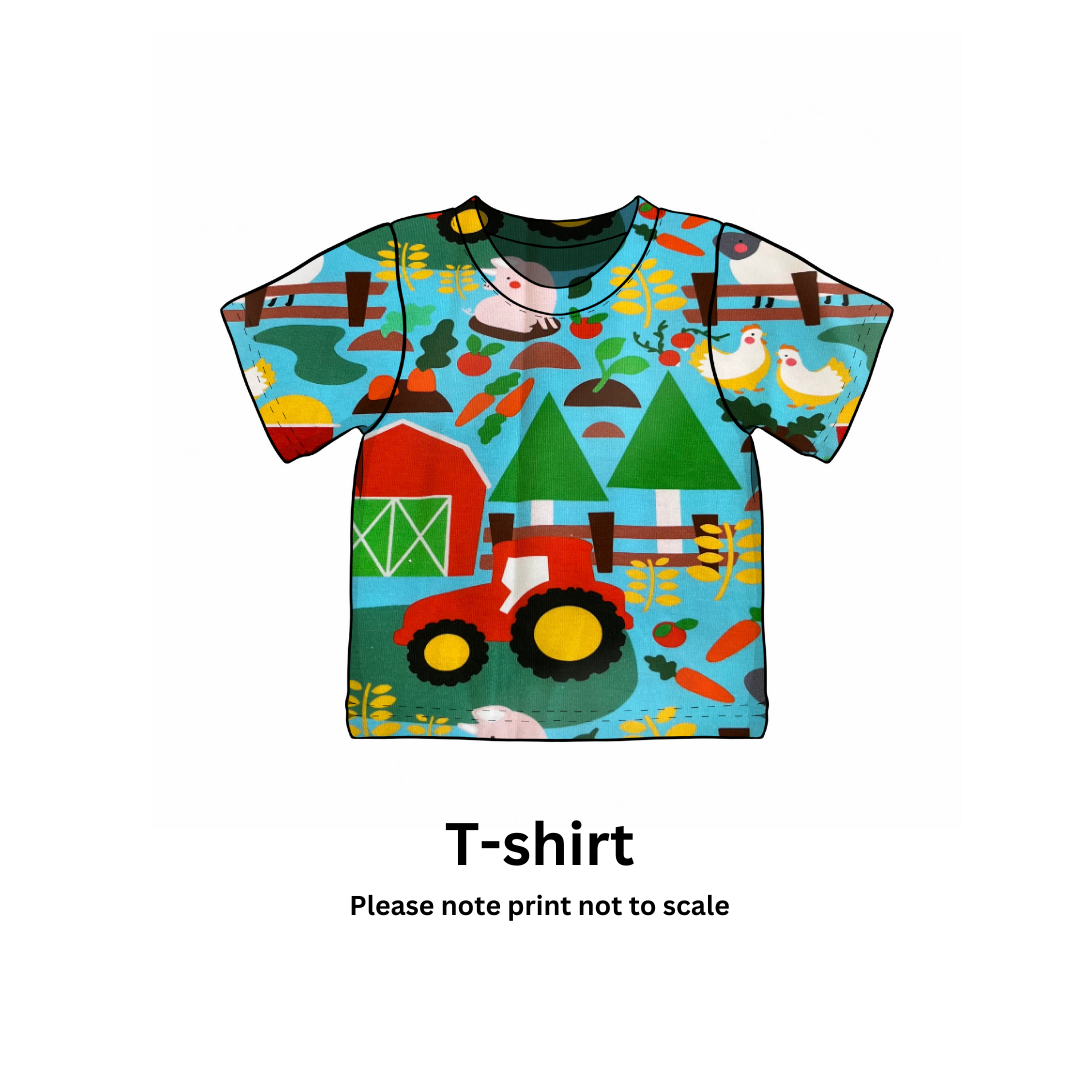 Farm yard Bright (NEW!) - Jersey perfect for kids clothing - children's dresses, rompers, leggings, T-shirts, Flares
