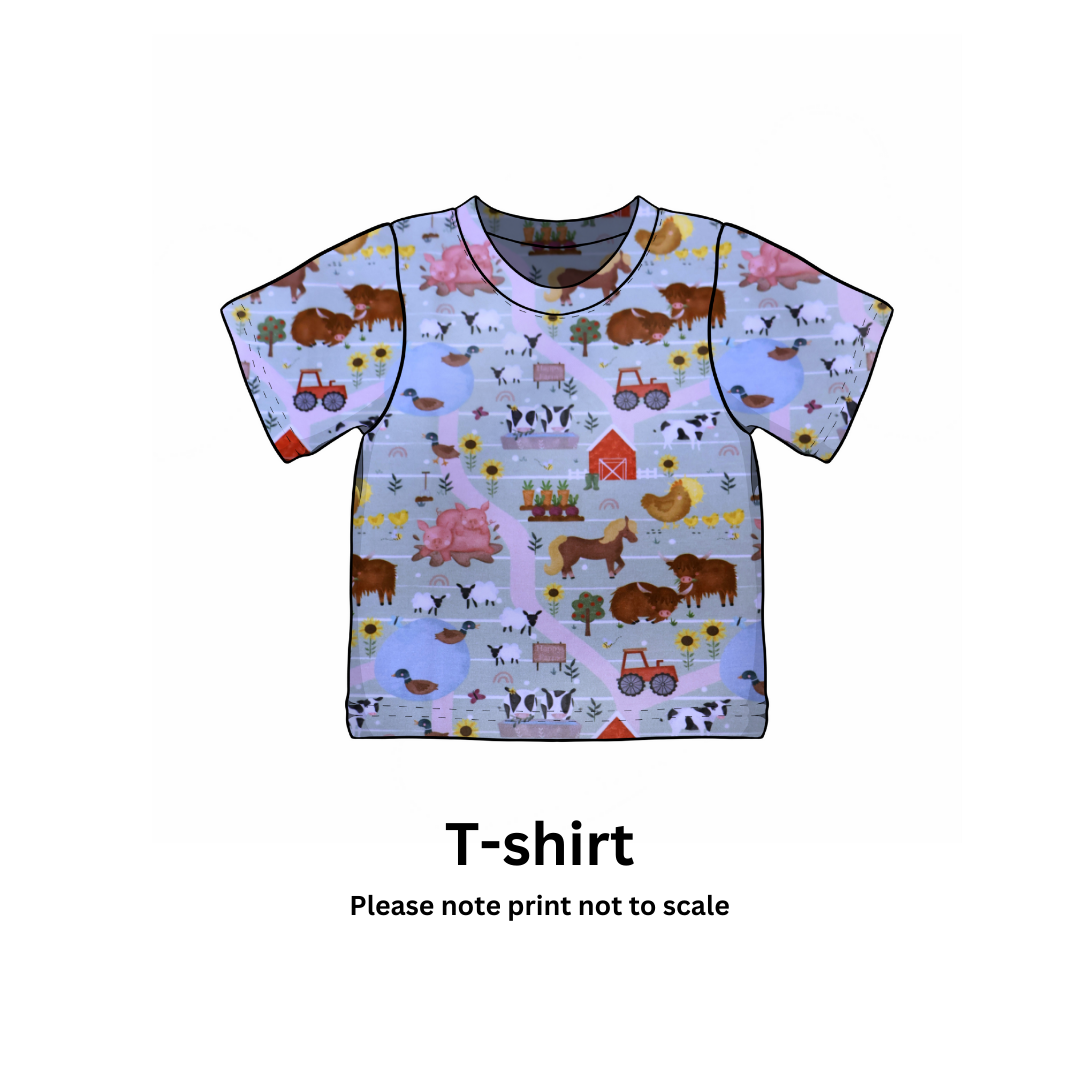 Farmyard animal - Jersey perfect for kids clothing - dresses, rompers, leggings, T-shirts, Flares