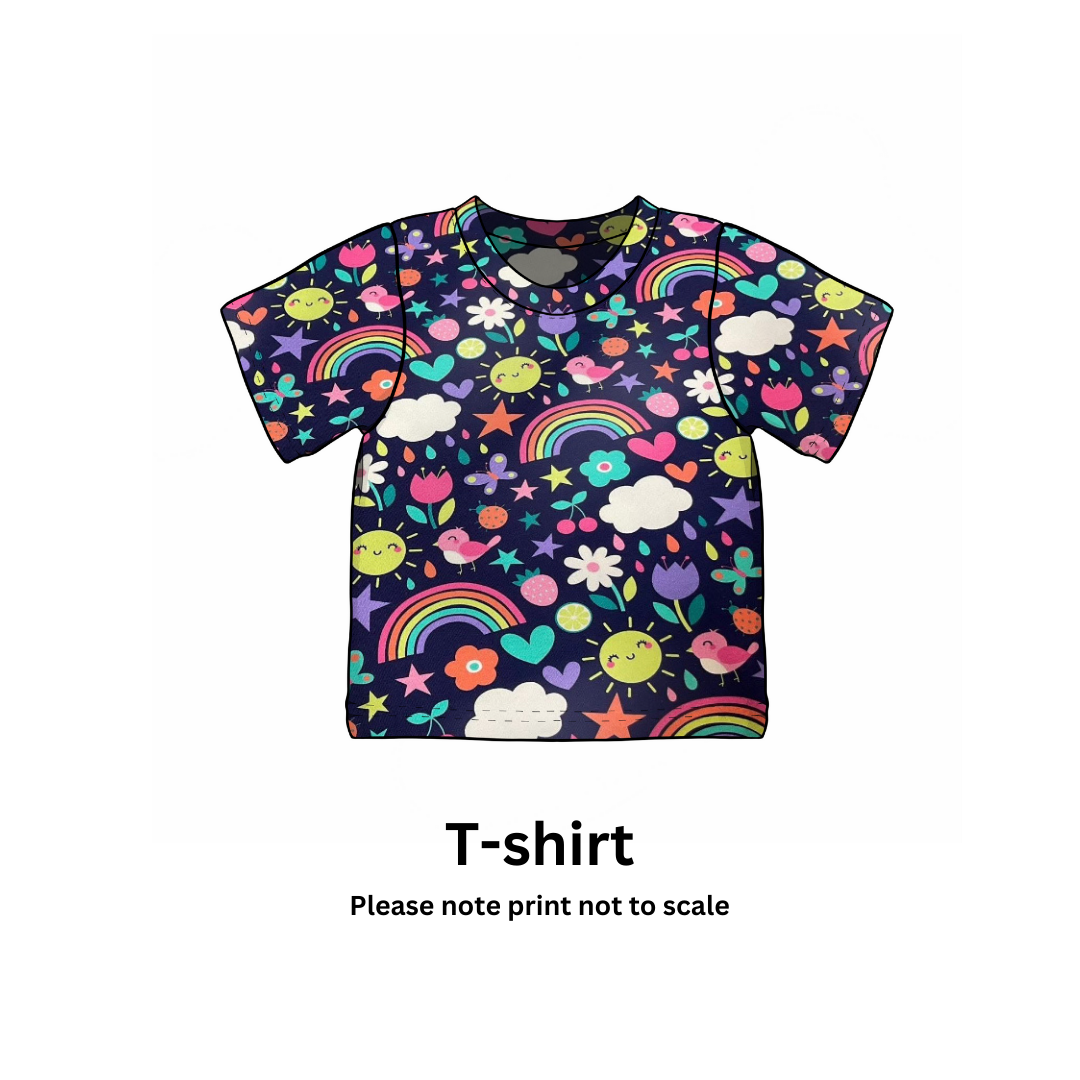 Meadow Skies - Jersey perfect for kids clothing - children's dresses, rompers, leggings, T-shirts, Flares