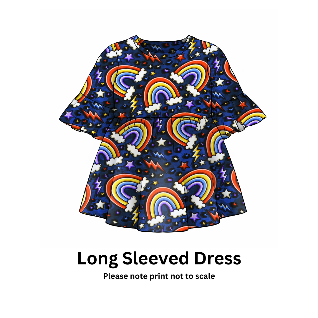Rainbow thunder bolt - French Terry perfect for kids clothing – Rompers, Sweatshirts, Harem pants, Dresses