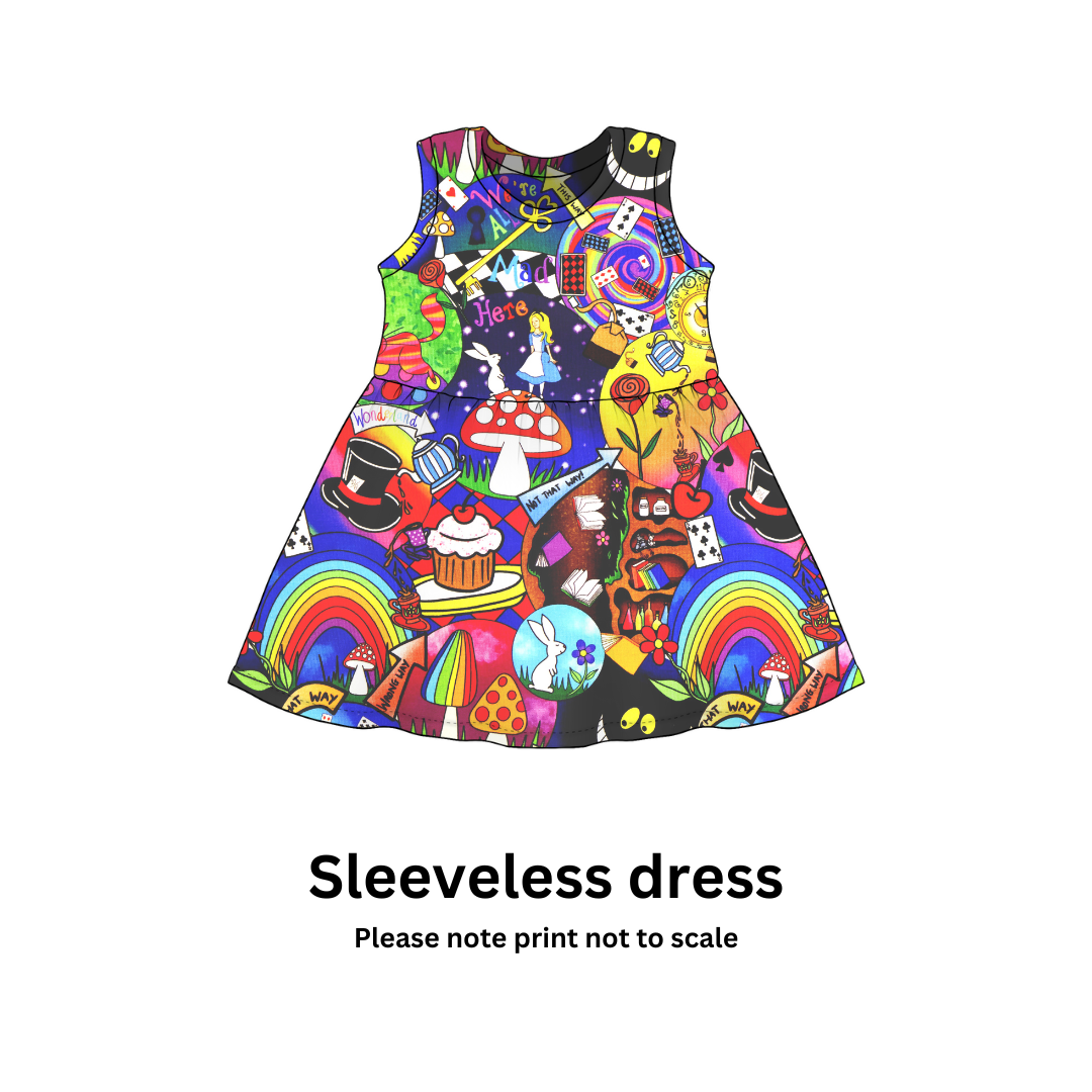 Wonderland - Jersey perfect for kids clothing - dresses, rompers, leggings, T-shirts, Flares