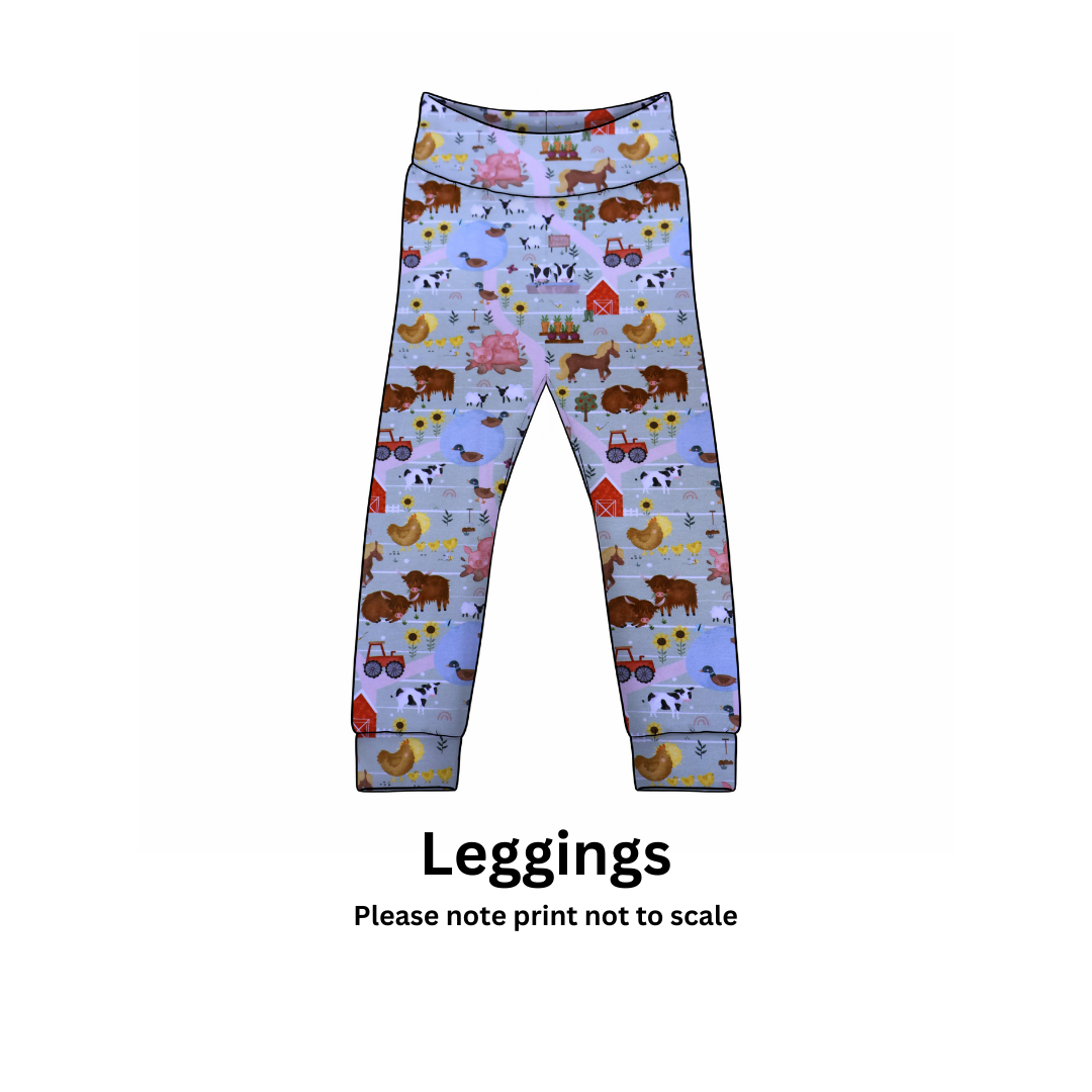 Farmyard animal - Jersey perfect for kids clothing - dresses, rompers, leggings, T-shirts, Flares