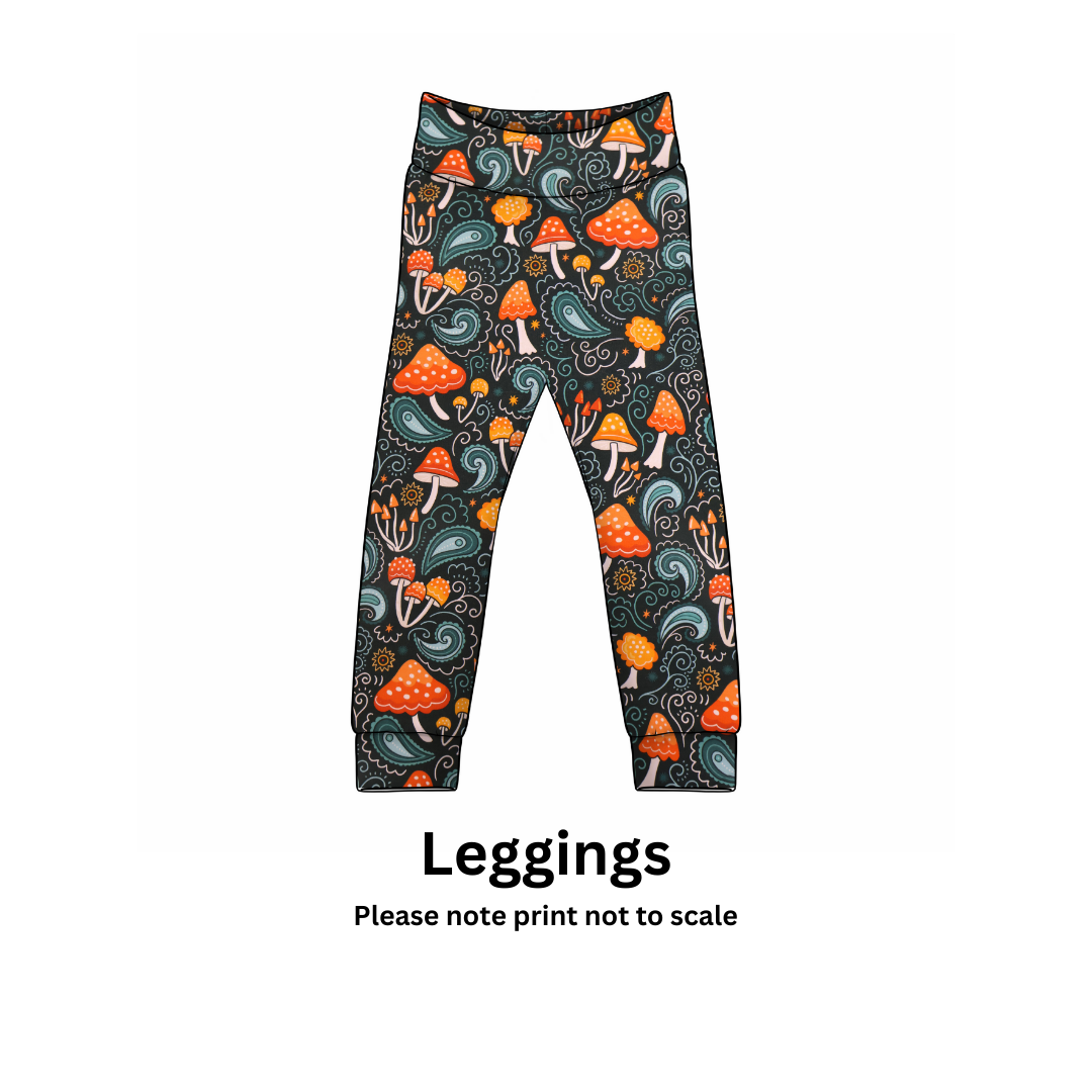 Paisley Toadstools - Jersey perfect for kids clothing - dresses, rompers, leggings, T-shirts, Flares