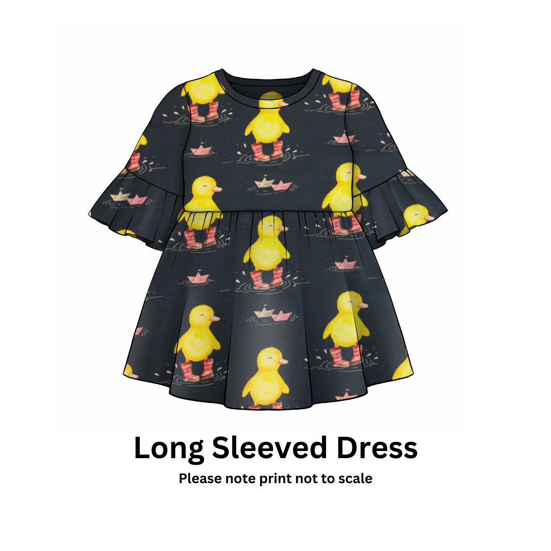 Pink ducks in wellies - French Terry perfect for unique custom kids clothing - rompers, sweatshirts, harem pants, dresses