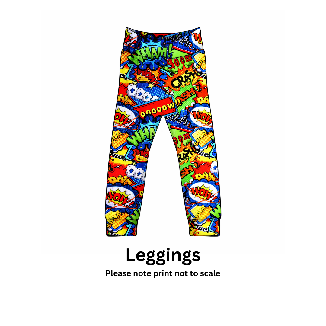 Comic (NEW!) - Jersey perfect for kids clothing - children's dresses, rompers, leggings, T-shirts, Flares