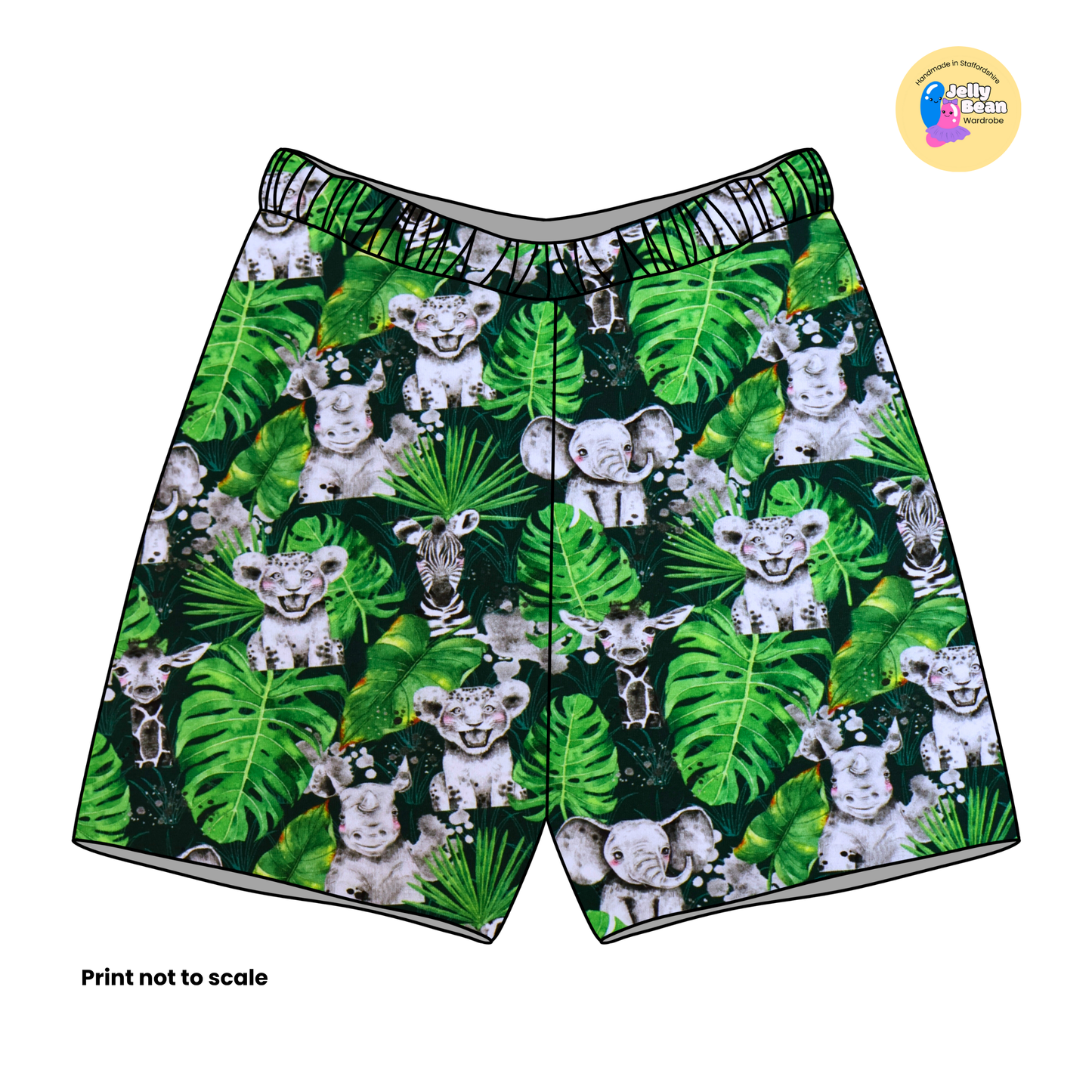 Wild animals - Jersey perfect for kids clothing - dresses, rompers, leggings, T-shirts, Flares