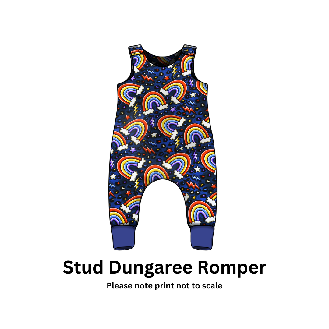 Rainbow thunder bolt - French Terry perfect for kids clothing – Rompers, Sweatshirts, Harem pants, Dresses