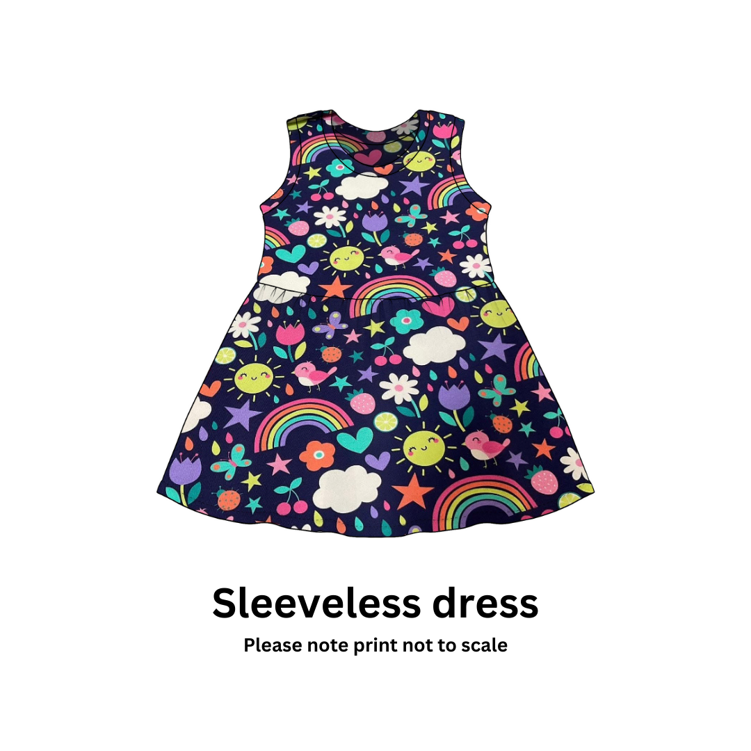 Meadow Skies - Jersey perfect for kids clothing - children's dresses, rompers, leggings, T-shirts, Flares
