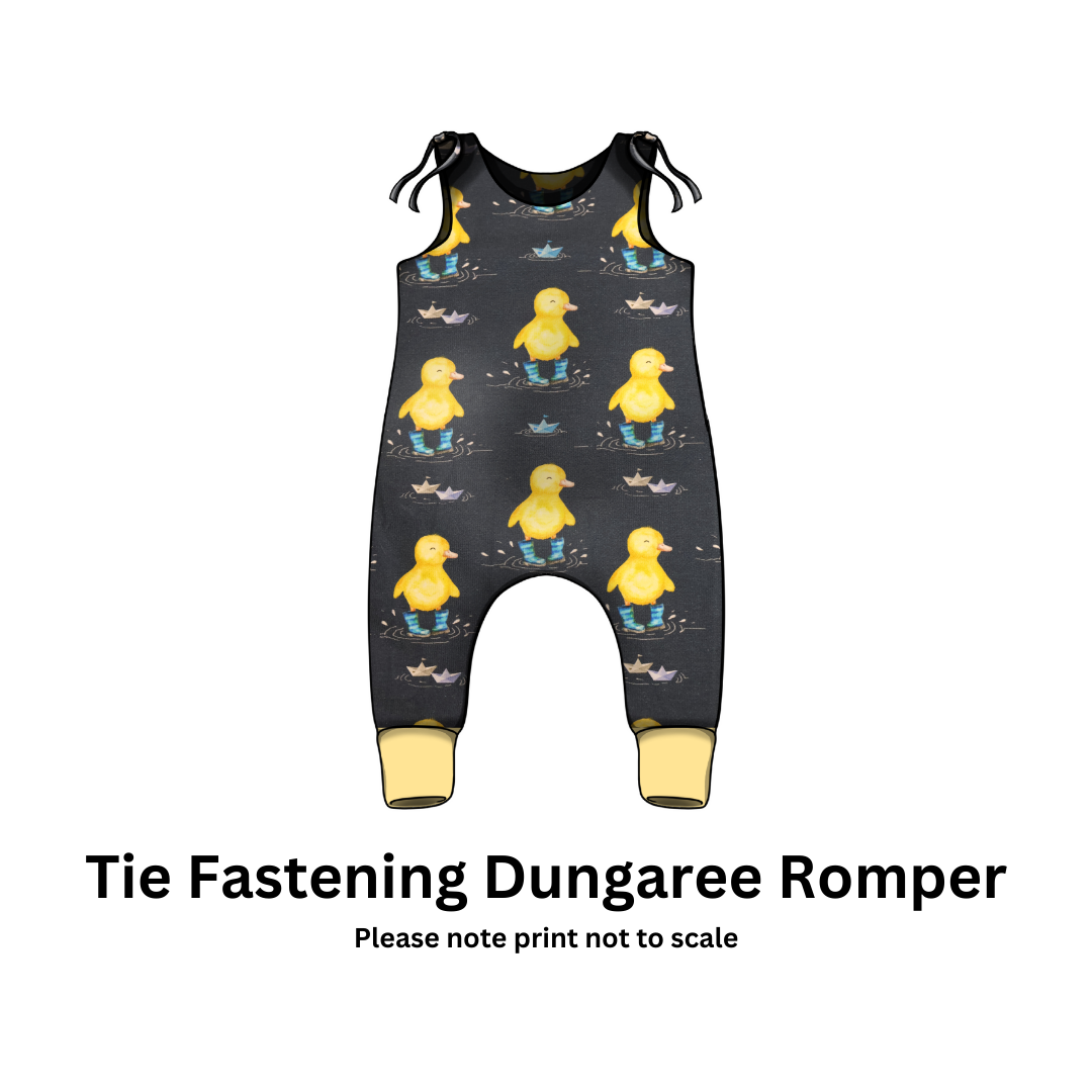 Blue ducks in wellies - French Terry perfect for unique custom kids clothing - rompers, sweatshirts, harem pants, dresses