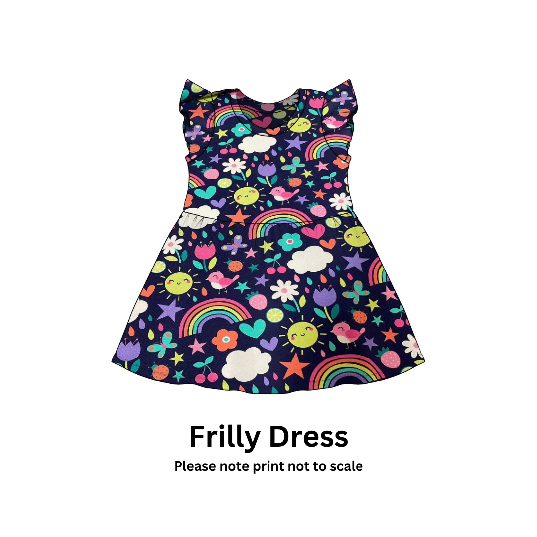 Meadow Skies - Jersey perfect for kids clothing - children's dresses, rompers, leggings, T-shirts, Flares