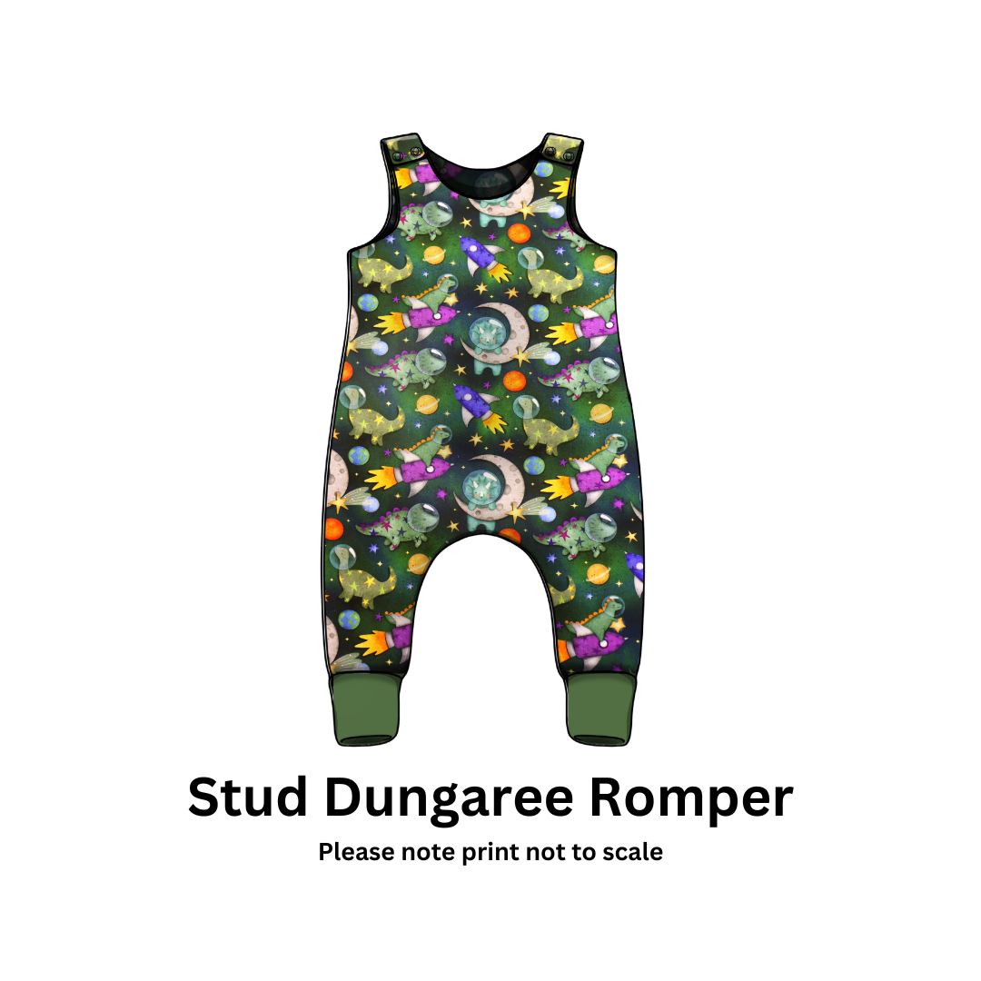 Space Dinosaurs - Jersey perfect for kids clothing - dresses, rompers, leggings, T-shirts, Flares