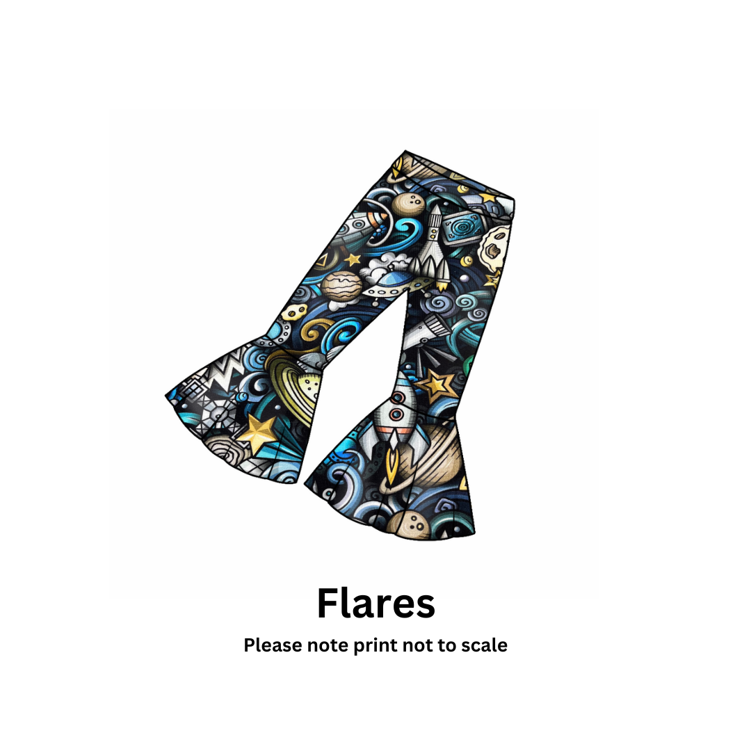 Space Jam - Jersey perfect for kids clothing - children's dresses, rompers, leggings, T-shirts, Flares