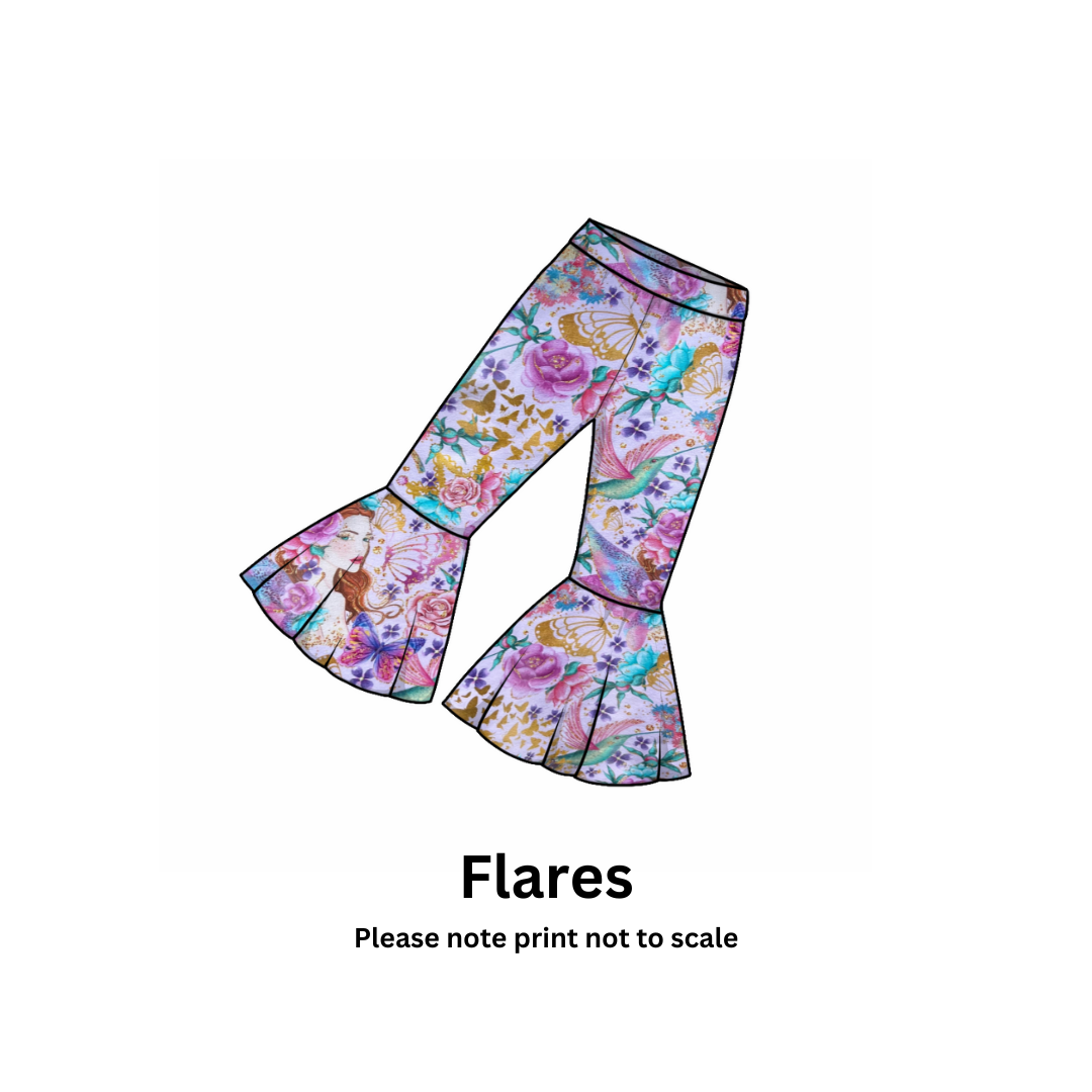 Fairy Dance - Jersey perfect for kids clothing - children's dresses, rompers, leggings, T-shirts, Flares