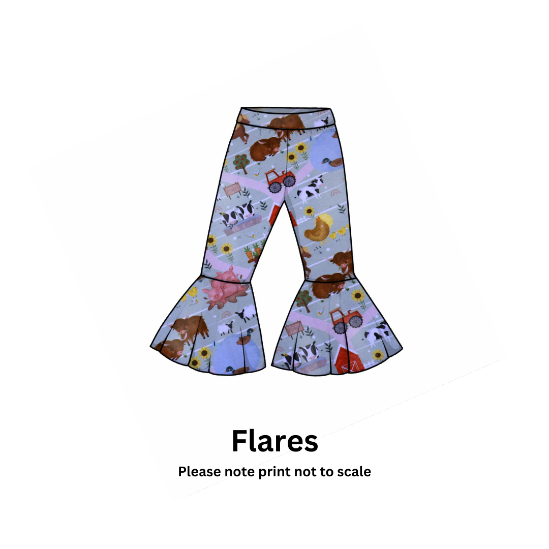 Farmyard animal - Jersey perfect for kids clothing - dresses, rompers, leggings, T-shirts, Flares