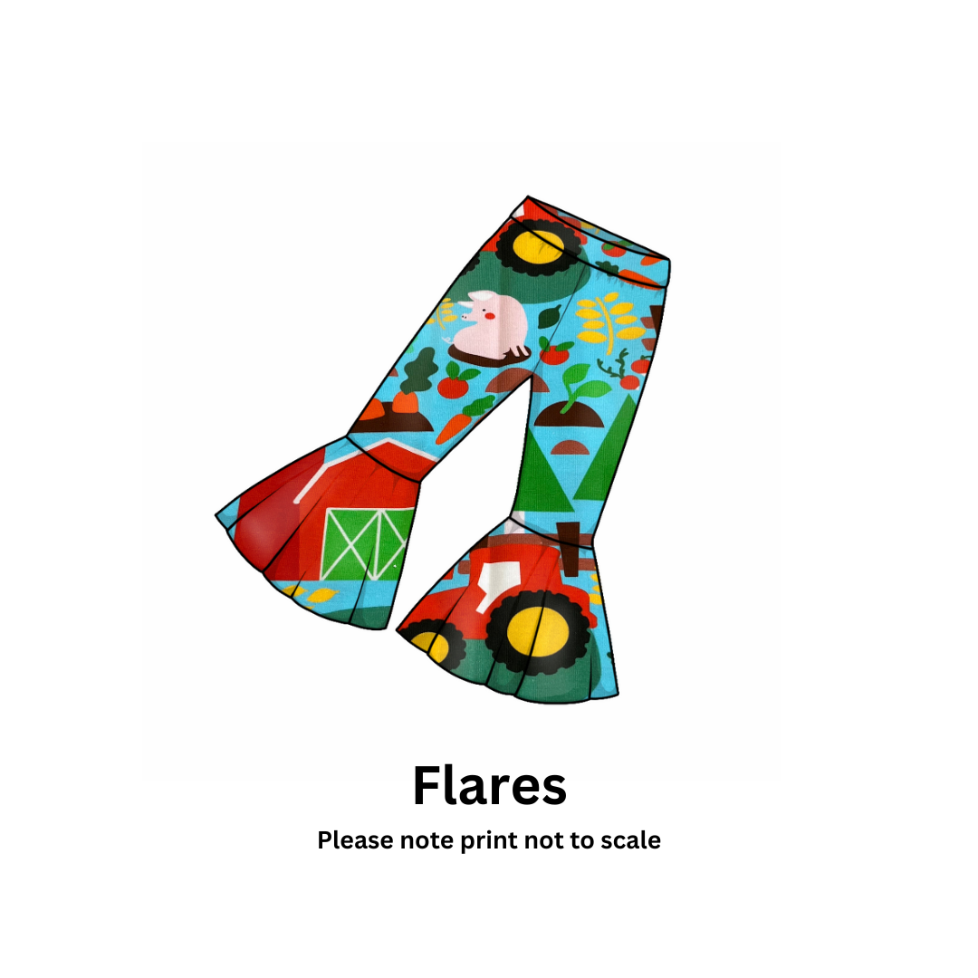 Farm yard Bright (NEW!) - Jersey perfect for kids clothing - children's dresses, rompers, leggings, T-shirts, Flares