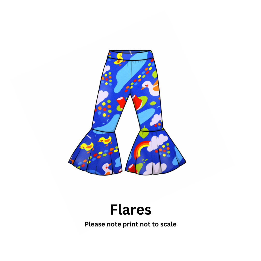 Puddle Ducks - Jersey perfect for kids clothing - dresses, rompers, leggings, T-shirts, Flares