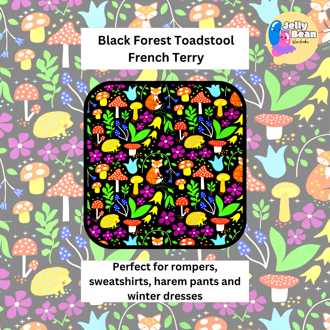 Black Forest - French Terry perfect for unique custom kids clothing - rompers, sweatshirts, harem pants, dresses