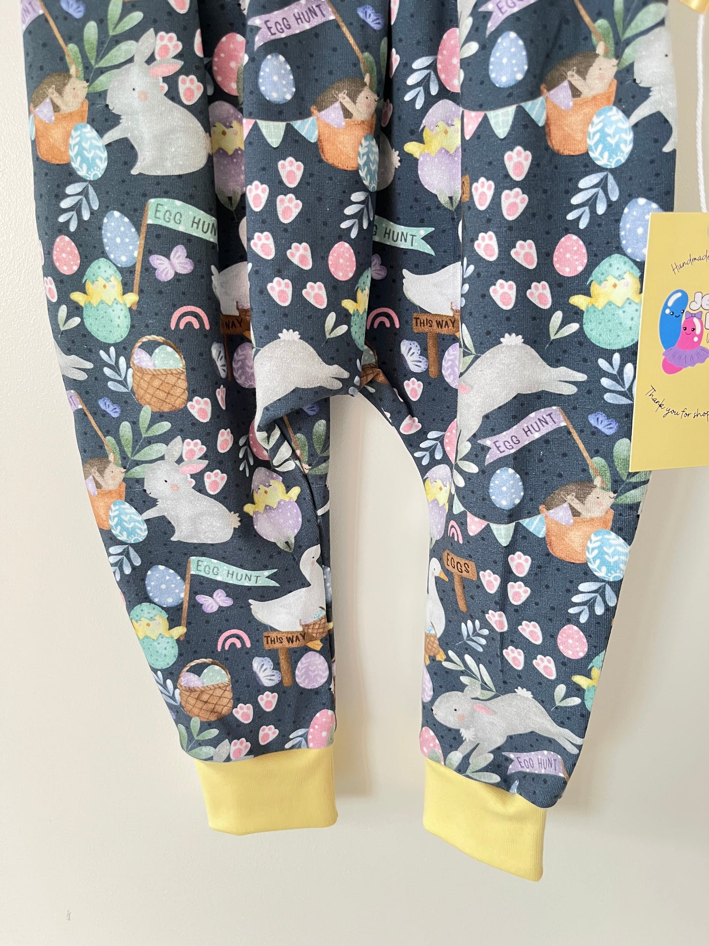 Easter Bunny Baby Romper – Ready to Ship – Handmade UK