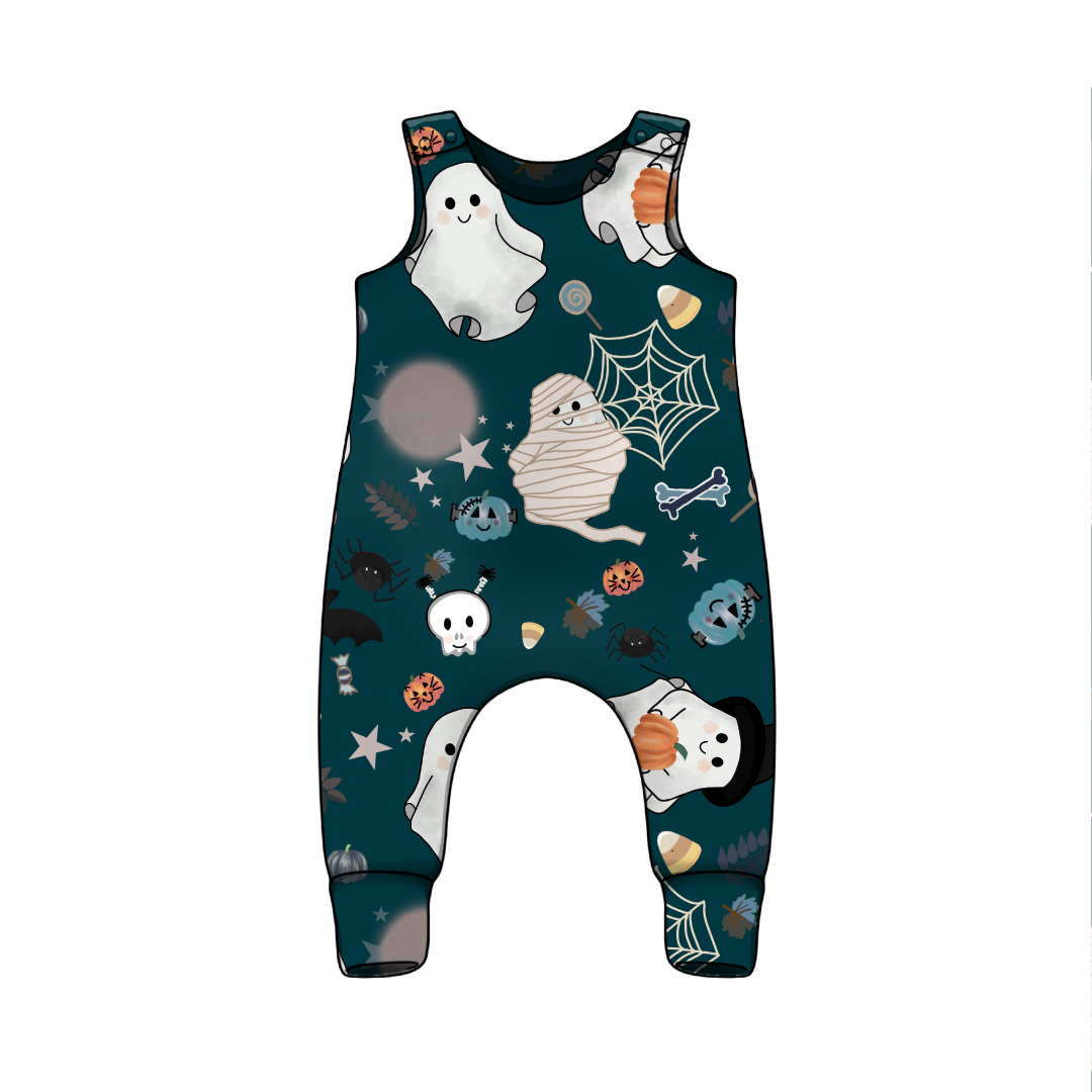 Ghosties – Handmade Halloween Kids Clothing | Custom Order | Cotton jersey perfect for kids leggings, rompers, T-shirts and dresses