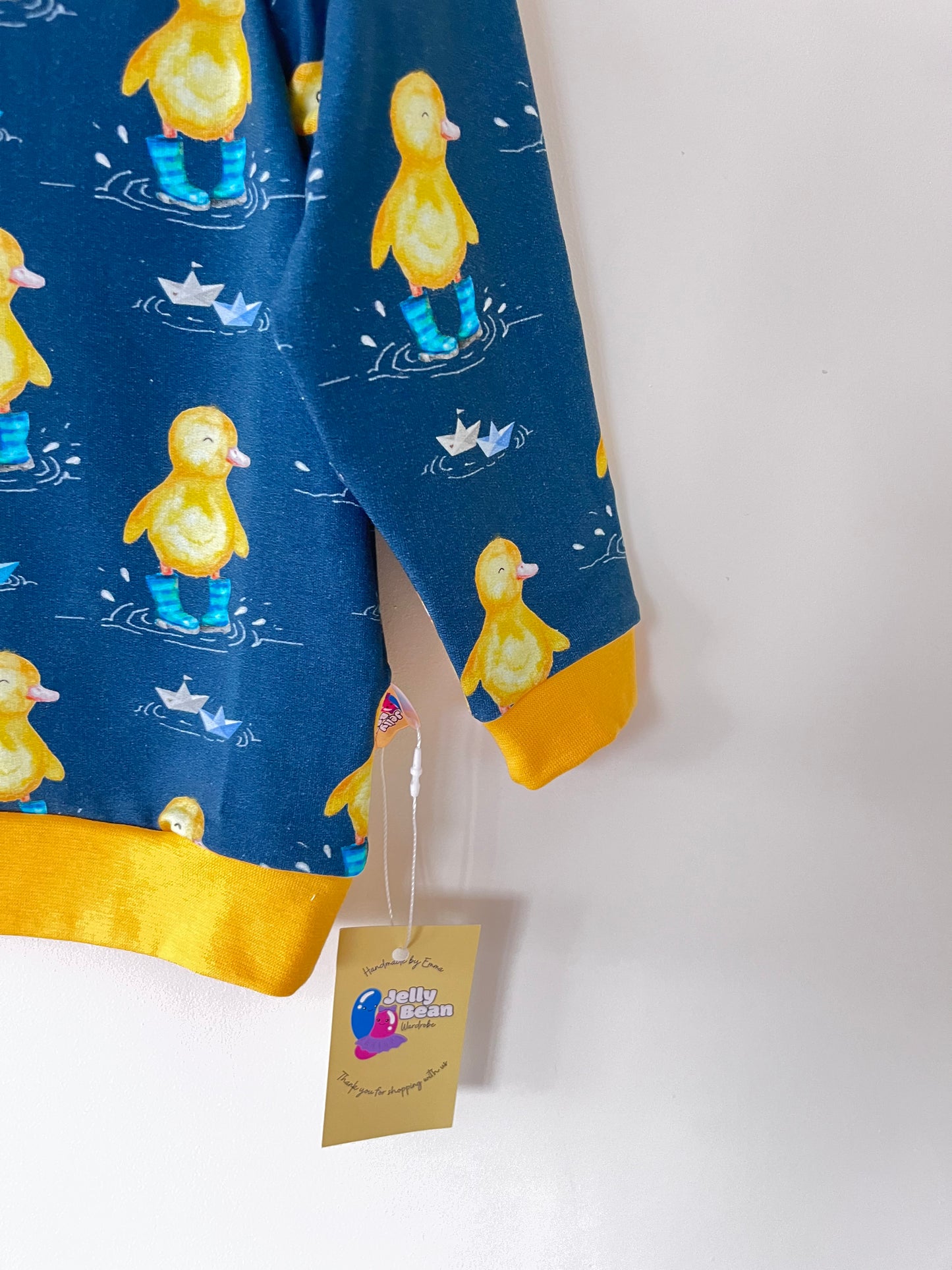 Ducks in wellies baby and toddler sweatshirt jumper ready to post