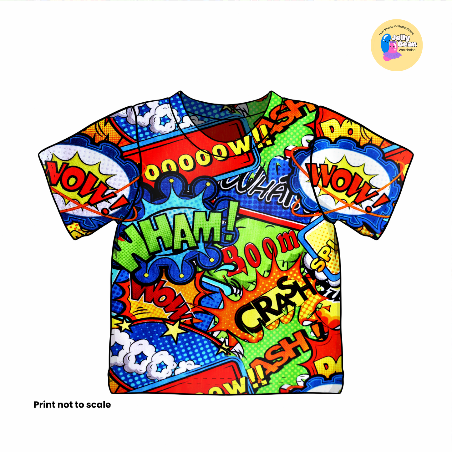 Comic - Jersey perfect for kids clothing - children's dresses, rompers, leggings, T-shirts, Flares