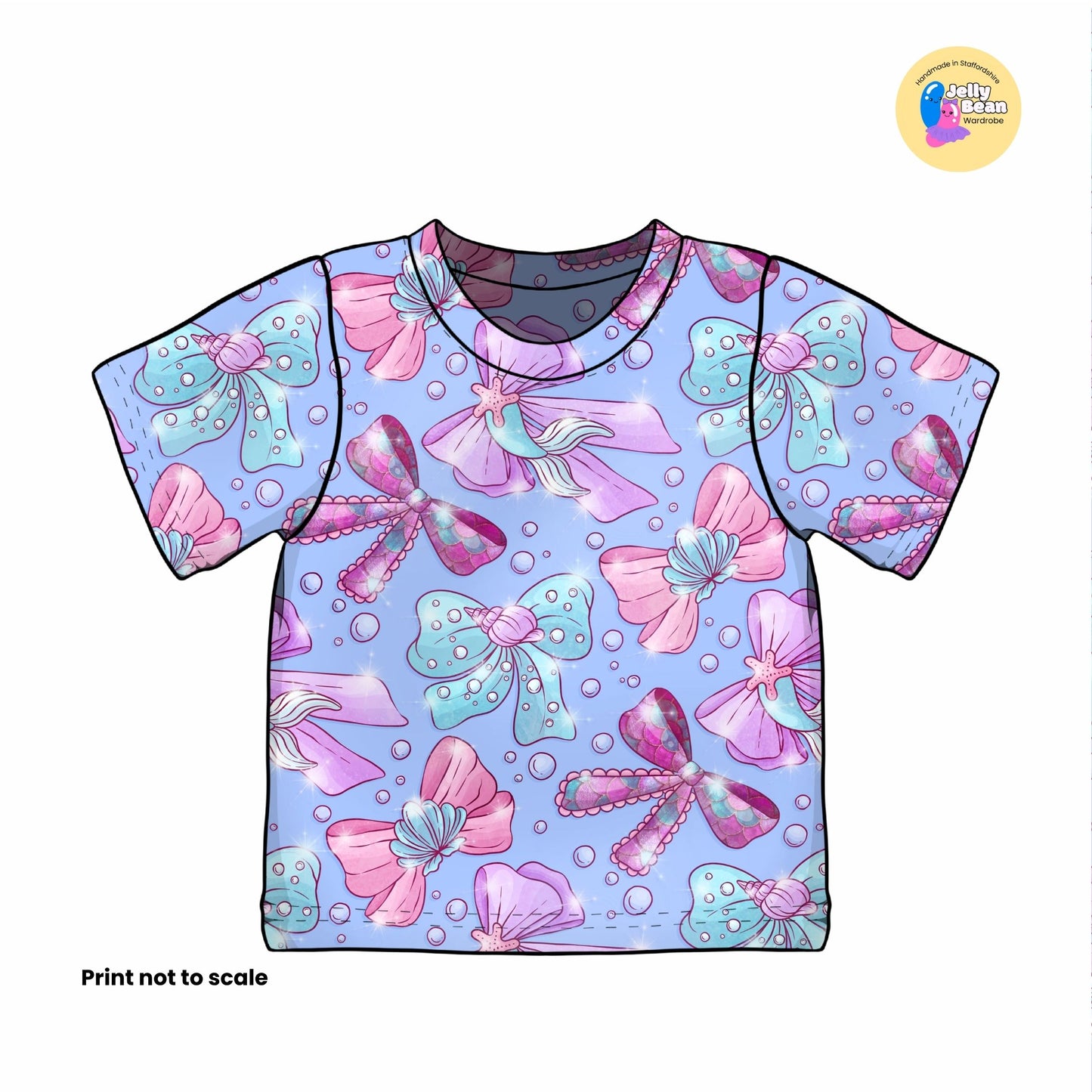 Mermaid Bows Fabric – Handmade Children’s Clothing UK | Made to Order