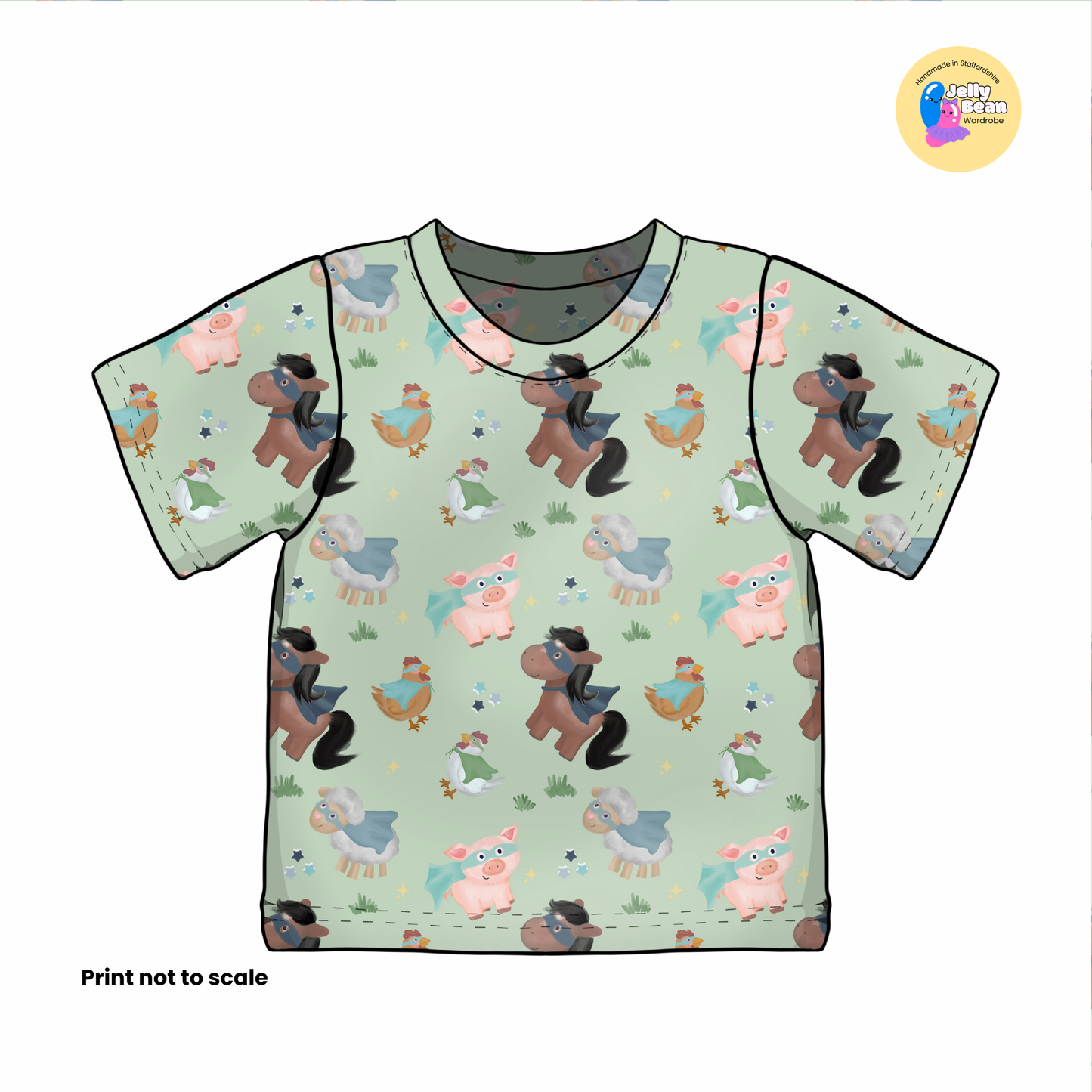 EXCLUSIVE - Farmyard Heroes - Cotton Jersey perfect for kids clothing - T-shirts, Rompers, Dresses any accessories