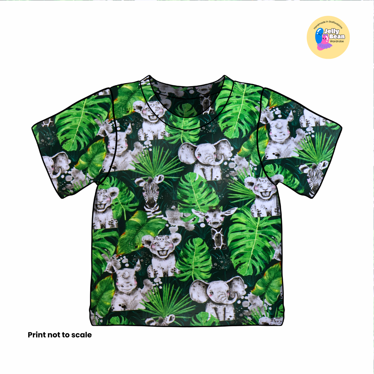 Wild animals  - Jersey perfect for kids clothing - dresses, rompers, leggings, T-shirts, Flares