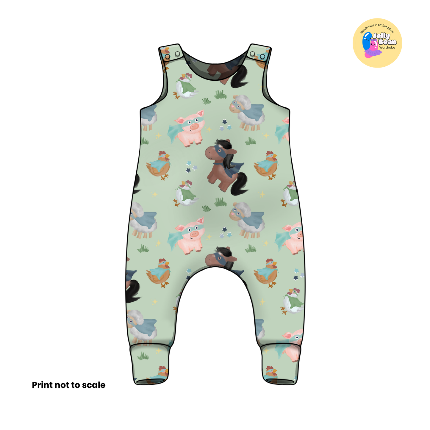 EXCLUSIVE - Farmyard Heroes - Cotton Jersey perfect for kids clothing - T-shirts, Rompers, Dresses any accessories