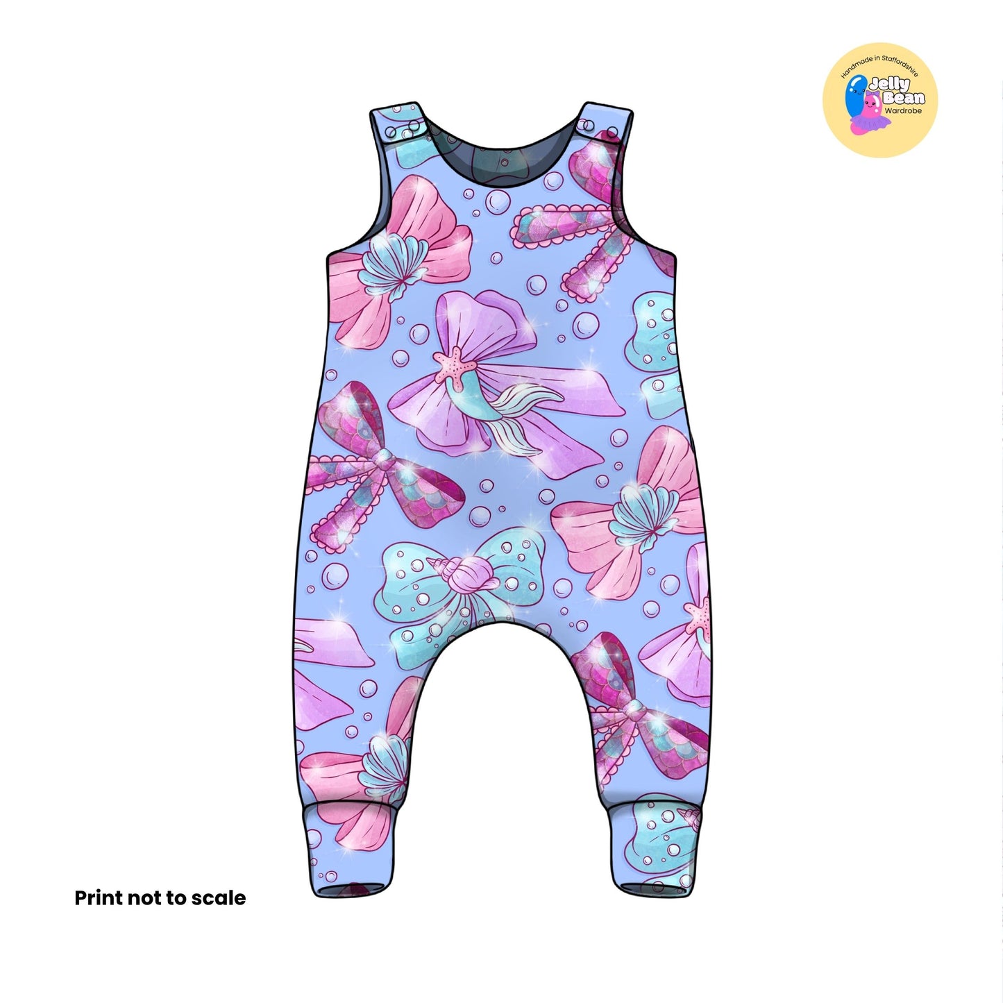 Mermaid Bows Fabric – Handmade Children’s Clothing UK | Made to Order