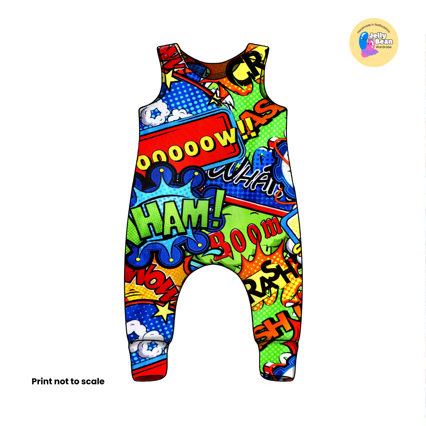 Comic - Jersey perfect for kids clothing - children's dresses, rompers, leggings, T-shirts, Flares