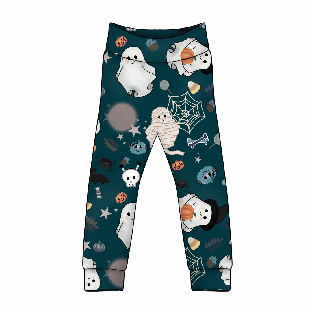 Ghosties – Handmade Halloween Kids Clothing | Custom Order | Cotton jersey perfect for kids leggings, rompers, T-shirts and dresses