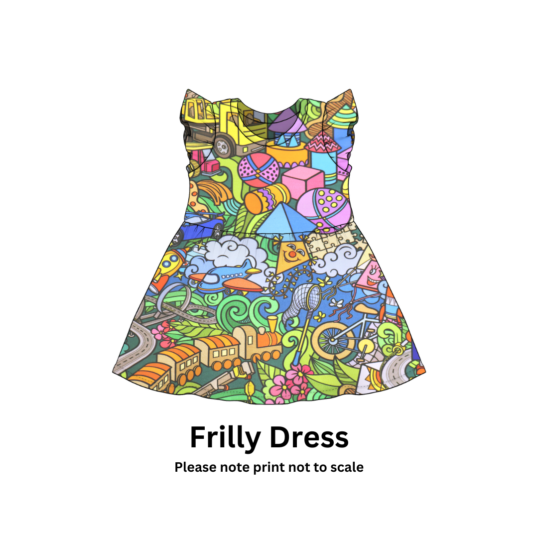 Toy Town - Jersey perfect for kids clothing - dresses, rompers, leggings, T-shirts, Flares