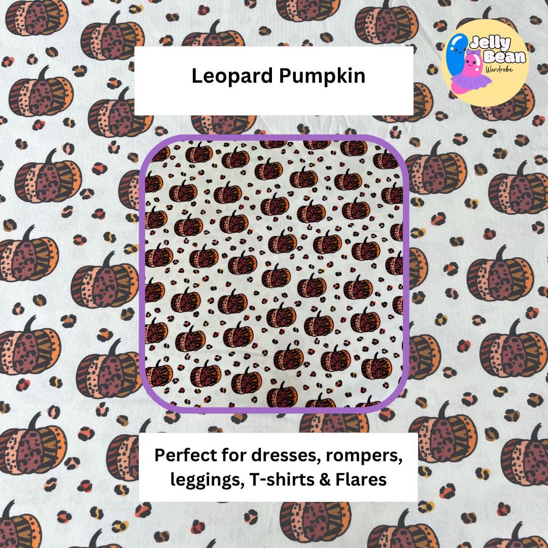 Leopard Pumpkins - Cotton Jersey perfect for kids clothing - T-shirts, Rompers, Dresses any accessories